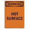 Signmission OSHA WARNING Sign, Hot Surface, 5in X 3.5in Decal, 3.5" W, 5" H, Portrait, Hot Surface OS-WS-D-35-V-13249 - alternate 1